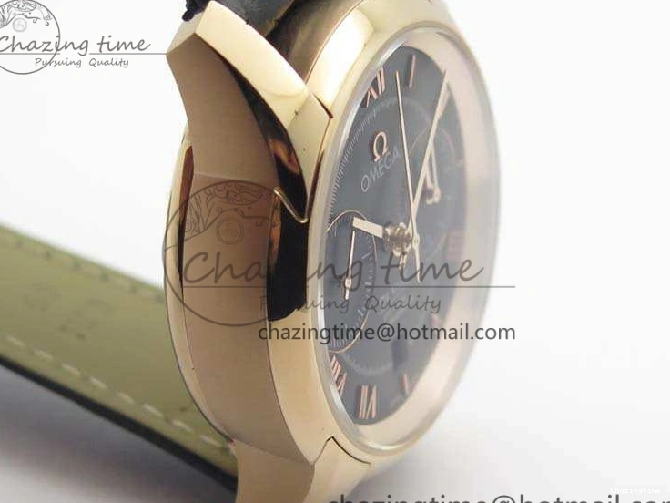 0120 De Ville Chronograph RG OMF 1:1 Best Edition Black Dial On Black Leather Strap A Sophisticated 8106